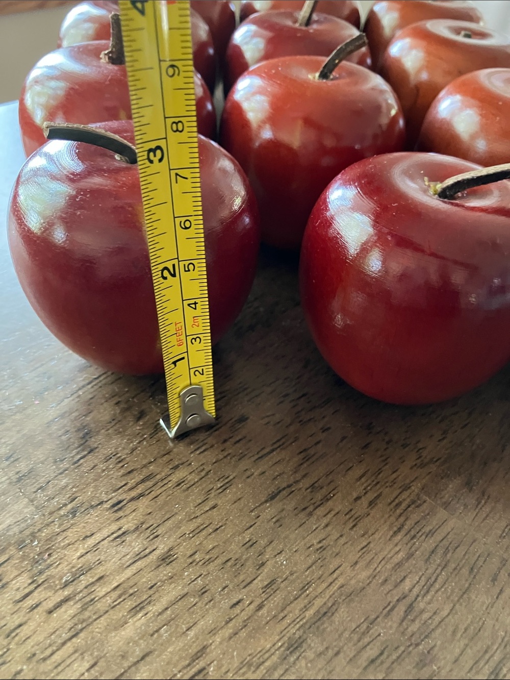 Set of 13 Decorative Red Wooden Apples - Picture 13 of 13